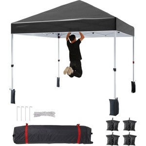 Pop Up Canopy Tent, Portable Sun Shelter with Patent Center Lock, Portable Wheel Bag, 3 Adjustable Heights, Waterproof & Uv Protection - 1 of 4