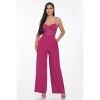 Slickblue Women's Mesh Insert Cup Jumpsuit with Adjustable Straps, Wide Leg Style, Magenta, Size S-L - 2 of 4