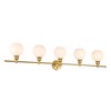 Elegant Lighting Collier 5 light Brass and Frosted white glass Wall sconce - 4 of 4