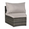 Outdoor Sofa Set, Sectional Half-Moon Sofa, PE Wicker Sofa With Cushions, Sofa Set with Tempered Glass Round Coffee Table-Coolbibila - 4 of 4