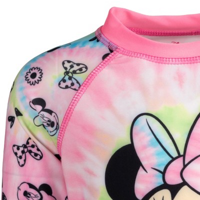 Disney Mickey Mouse & Friends Minnie Mouse Little Girls Rash Guard and Swim Shorts Set Pink 6 — фото 8