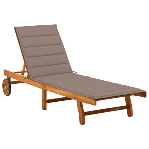 vidaXL Patio Sun Lounger with Cushion Solid Acacia Wood - image 1 of 4