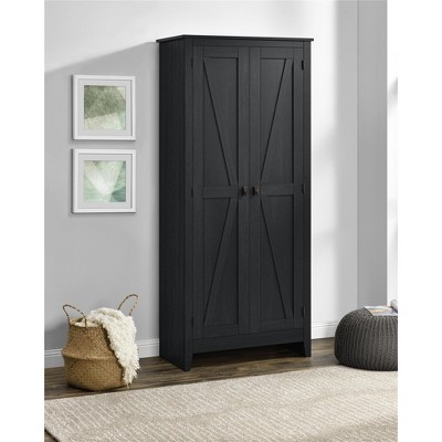 Black Oak Farmhouse Adjustable Shelving Storage Cabinet