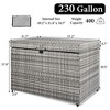 230 Gallon Outdoor Storage Deck Box, Wicker Patio Storage Box with Wheels, Flip Top Rattan Storage Bin for Cushion Garden Tool Pool Supplies - 3 of 4