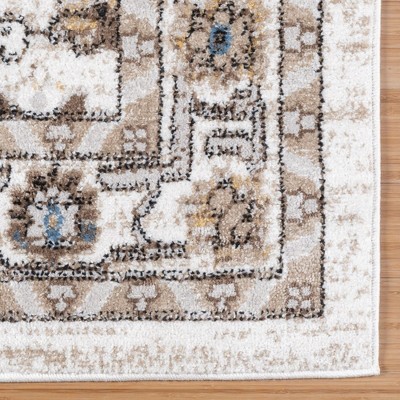 Ivory and Beige Tufted Rectangular Synthetic Area Rug 5' x 7'