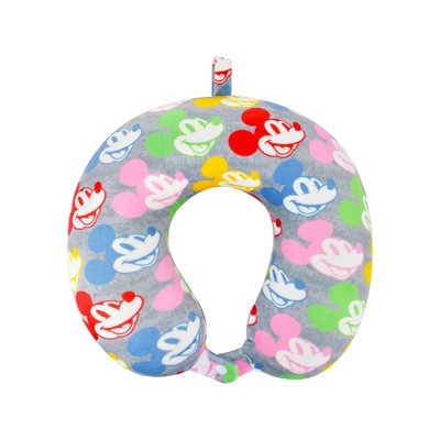 Image of Disney Mickey Mouse Travel Neck Pillow with Memory Foam for Airplane, Car and Office Comfortable and Breathable, Multi