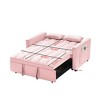 NicBex Modern Velvet Loveseat Futon Sofa Couch with Pullout Bed and Reclining Backrest for Living Room,Apartment,Office,Pink - 4 of 4