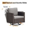 Buenhomino Patio Furniture Set Outdoor High Back Swivel Rocker Patio Chairs, 5PCS Wicker Conversation Set for Deck Yard and Poolside - 4 of 4