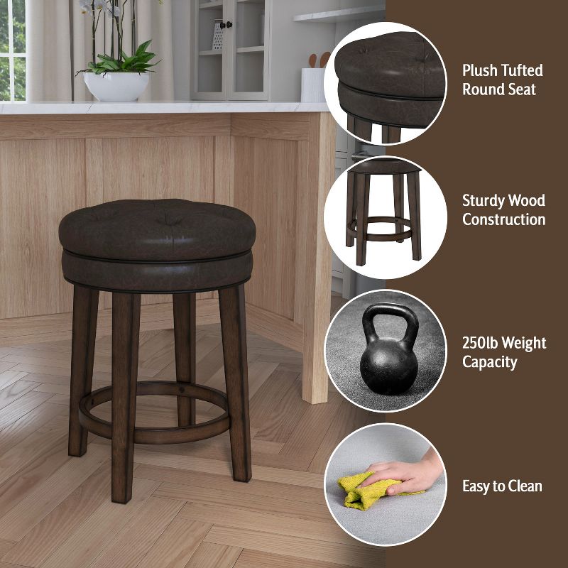 25.5&#34; Krauss Wood Backless Swivel Counter Height Barstool Charcoal Gray - Hillsdale Furniture, 5 of 15