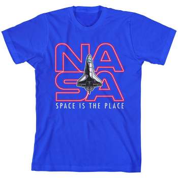 NASA Space is the Place Youth Royal Blue Graphic Tee
