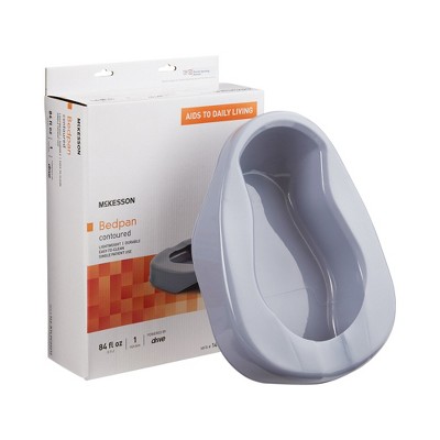 McKesson Contoured Bedpan 4-1/4 Inch Polyethylene Gray 1 Each 146-RTLPC23212