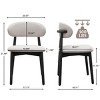 Upholstery Dining Chairs Set of 4, Armless Wooden Dining Room Chairs with Linen Fabric, Comfortable Kitchen Chairs - Cuddlewood - 4 of 4