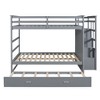 TiramisuBest Full Over Full Bunk Bed with Twin Trundle & Staircase, White, Space-Saving Wooden Bunk Bed with Storage Drawers - 4 of 4