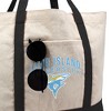 Long Island University Sharks Primary Logo Canvas Tote Bag With External Pocket, Reusable Shoulder Bag for Shopping, School, Beach, Black - 2 of 4