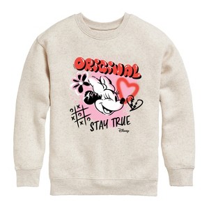 Boys' - Disney - Minnie Mouse Original Stay True Graphic Long Sleeve Fleece Sweatshirt - 1 of 4
