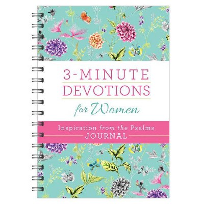 3-Minute Devotions for Women: Inspiration from the Psalms Journal - by  Compiled by Barbour Staff (Spiral Bound)