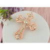 Anna-Kaci Silvery Tone Religious Cross Brooch Sparkling Aquamarine Blue or Victorian Clear Crystal Rhinestones - 2 of 4