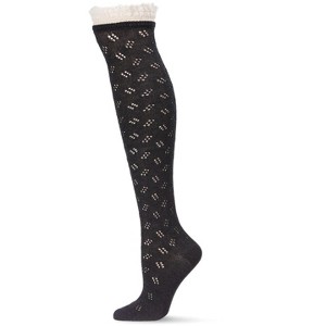 Memoi Slanted Class Combed Cotton Over The Knee Sock - 1 of 3