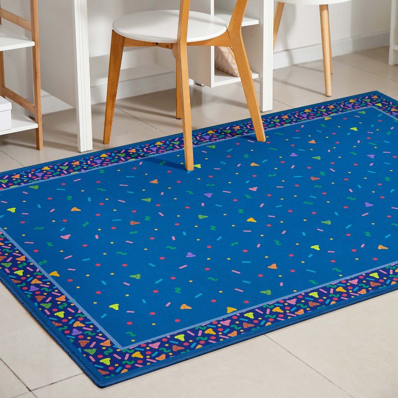 Crayola Confetti Blue Accent Area Rug By Well Woven, 3 of 8