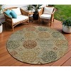 Taupe Green And Gold Trellis Washable Indoor Outdoor Area Rug - 2 of 4