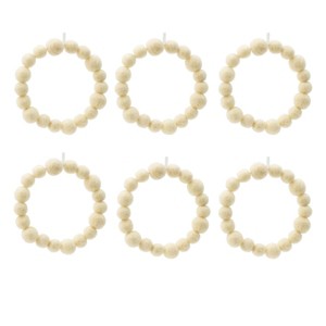 SEVOBAL 6.7" Party Decorations and Accessories Set of 6 Wool Ball Wreath Set for Christmas Tree Holiday Decor, White, 6.7"*6.7"*1" - 1 of 4