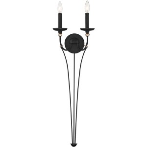 Minka Lavery Farmhouse Wall Light Sconce Coal Hardwired 10 1/2" 2-Light Fixture for Bathroom Vanity Reading Living Room Hallway - 1 of 1