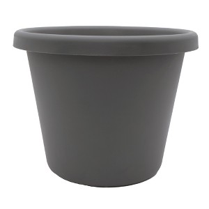 The HC Companies 14 Inch Round Classic Planter - Plastic Plant Pot for Indoor Outdoor Plants Flowers Herbs, Warm Gray - 1 of 2
