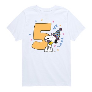Boys' - Peanuts - Another Year Cooler Birthday Short Sleeve Graphic T-Shirt - 1 of 4