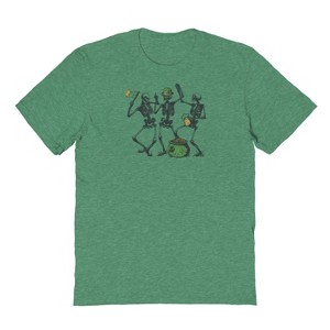 Rerun Island Men's Skeletons Like To Party Short Sleeve Graphic Cotton T-Shirt - 1 of 1
