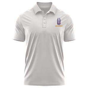 University at Albany Adult Polo Left Chest Logo, Athletic Heather - 1 of 4