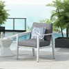 Chic Crate - Elegant Gray Polyester/Silver Aluminum Lounge Chair with Rope Accents and Cushions for Modern Indoor and Outdoor Spaces - 2 of 4