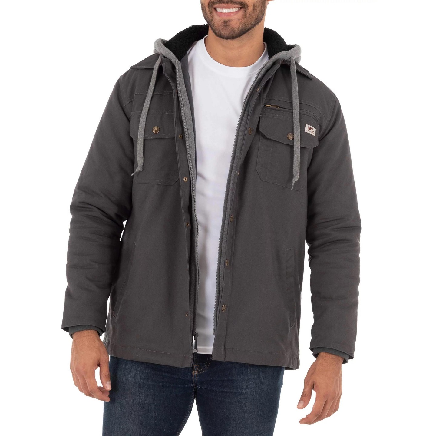 Wells Lamont Quilted Flex Canvas Thermal Lined Shirt Jacket - Grey 2X Large — фото 1