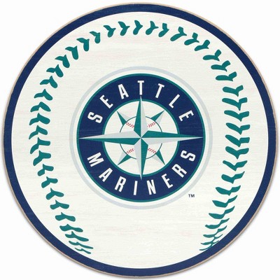 Mlb Seattle Mariners Baseball Logo Glass Framed Panel : Target