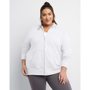 Hanes Just My Size EcoSmart Women's Full-Zip Fleece Hoodie (Plus Size) - 1 of 4