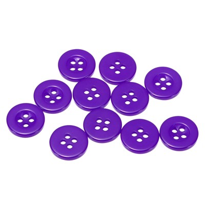 Unique Bargains Resin Snap Fastener Round Flat 4-Hole Sewing Buttons 10 Pcs