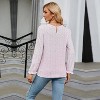 Women's Floral Print Long Sleeve Round Neck T-Shirt - Versatile Casual Blouse - 4 of 4