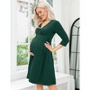 LXT-Women's Nursing 3/4 Sleeve A Line Party Midi Dress - 4 of 4