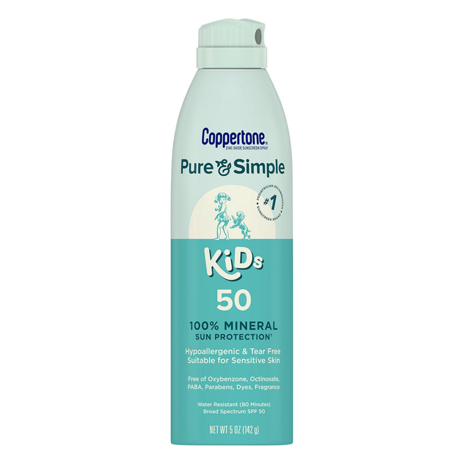 Coppertone Pure & Simple Kid's Sunscreen Spray - SPF 50 - 5oz