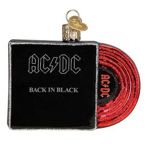 Old World Christmas 3.0 Inch Back In Black Album Cover Ac Dc Rock And Roll Tree Ornaments - 1 of 3