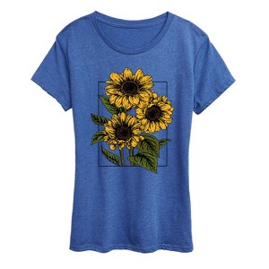 Women's - Instant Message - Vintage Sunflowers Short Sleeve Graphic T-Shirt - 1 of 4