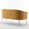 SEYNAR Modern Glam Comfy 50" Metal Legs Curved Sofa 2 Seaters Loveseat with Tufted Back - 4 of 4