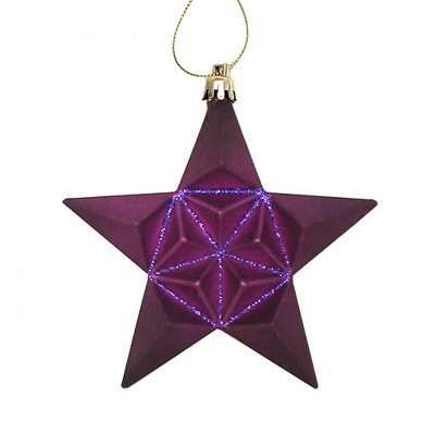 Northlight 12ct Purple Shatterproof 2-Finish Star Christmas Ornaments 5"