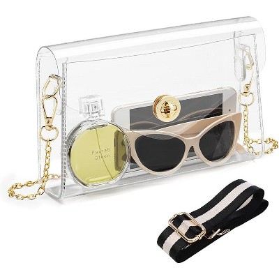Ladies' transparent wallet crossbody bag,suitable for sports events and concerts,detachable shoulder strap