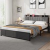 Bed Frame with Functional Storage Headboard, Industrial Full Platform Bed with 2 Large Drawers, Black Bed Frame – No Box Spring Required - 3 of 4