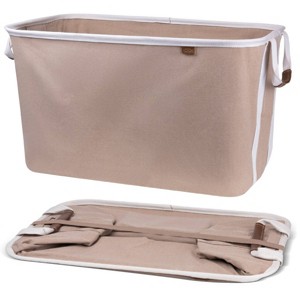 CleverMade Collapsible 2pk Laundry Basket LUXE Mocha/Cream - 1 of 4