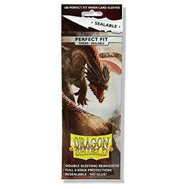 Dragon Shield 2 Packs Dragon Shield Sealable Inner Sleeve Smoke Standard Size 100 ct Card Sleeves Individual Pack