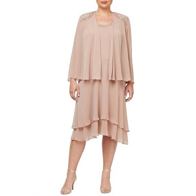 Women's Sequin Shoulder Tiered Jacket Dress - Alex Evenings