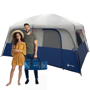 Wakeman Outdoors 10 Person Camping Tent, Navy - 1 of 4