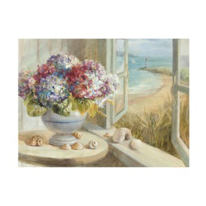 Trademark Fine Art -Danhui Nai 'Coastal Hydrangea' Canvas Art - 1 of 4