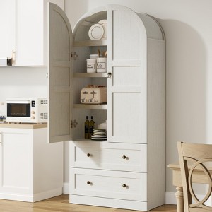 Arched Kitchen Pantry 72 Inch, Farmhouse Storage Cabinet - 1 of 4